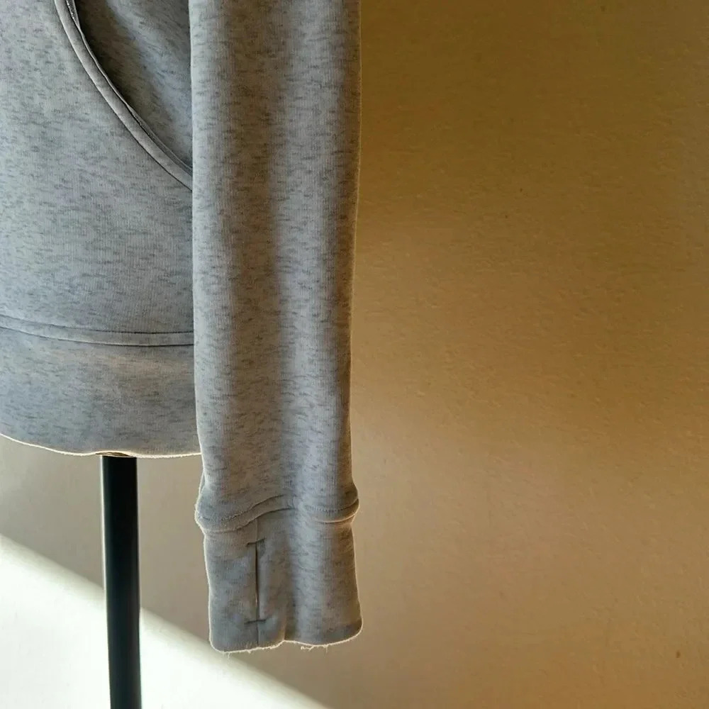 Lululemon sz 6 Scuba Hoodie Plush Heathered White / White great pre owned cond - Picture 5 of 14